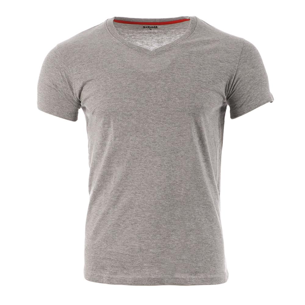 T-shirt Gris Homme Schott V Neck Basic pas cher