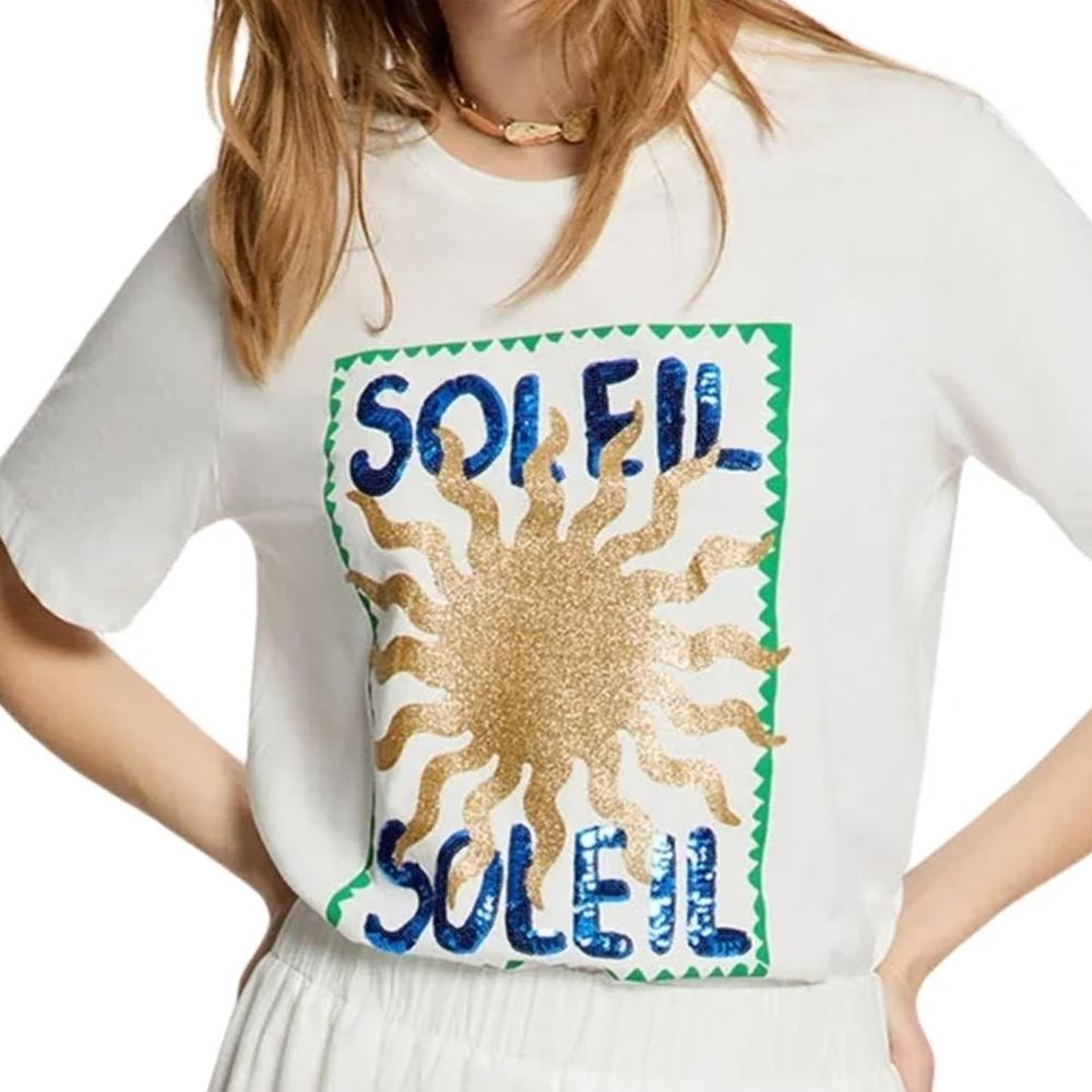 Morgan Women’s White T-shirt with Lettering affordable