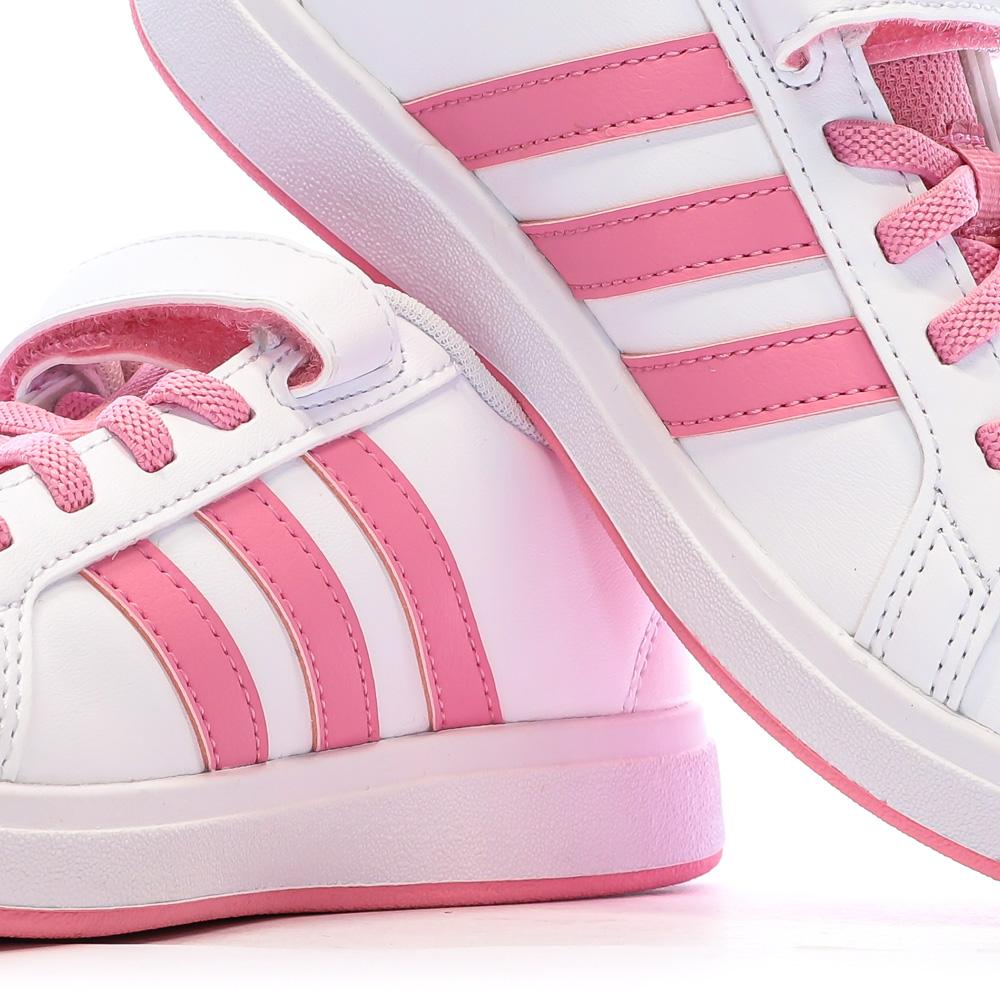 Baskets Rose/Blanc Fille Adidas Grand Court 2.0 Children vue 7