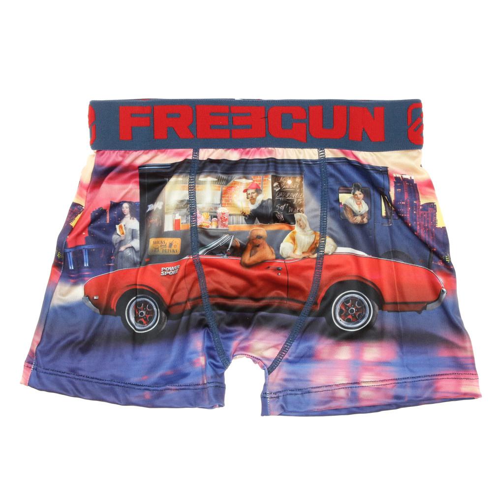 Boxer Rouge/Marine Garçon Freegun Art Attack Food Truck pas cher