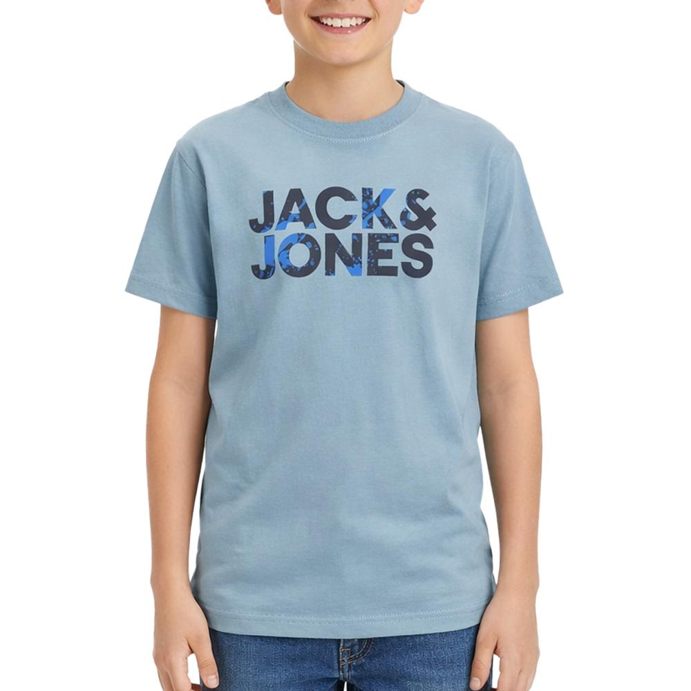 T-shirts Bleu Garçon Jack & Jones Corp Splash pas cher
