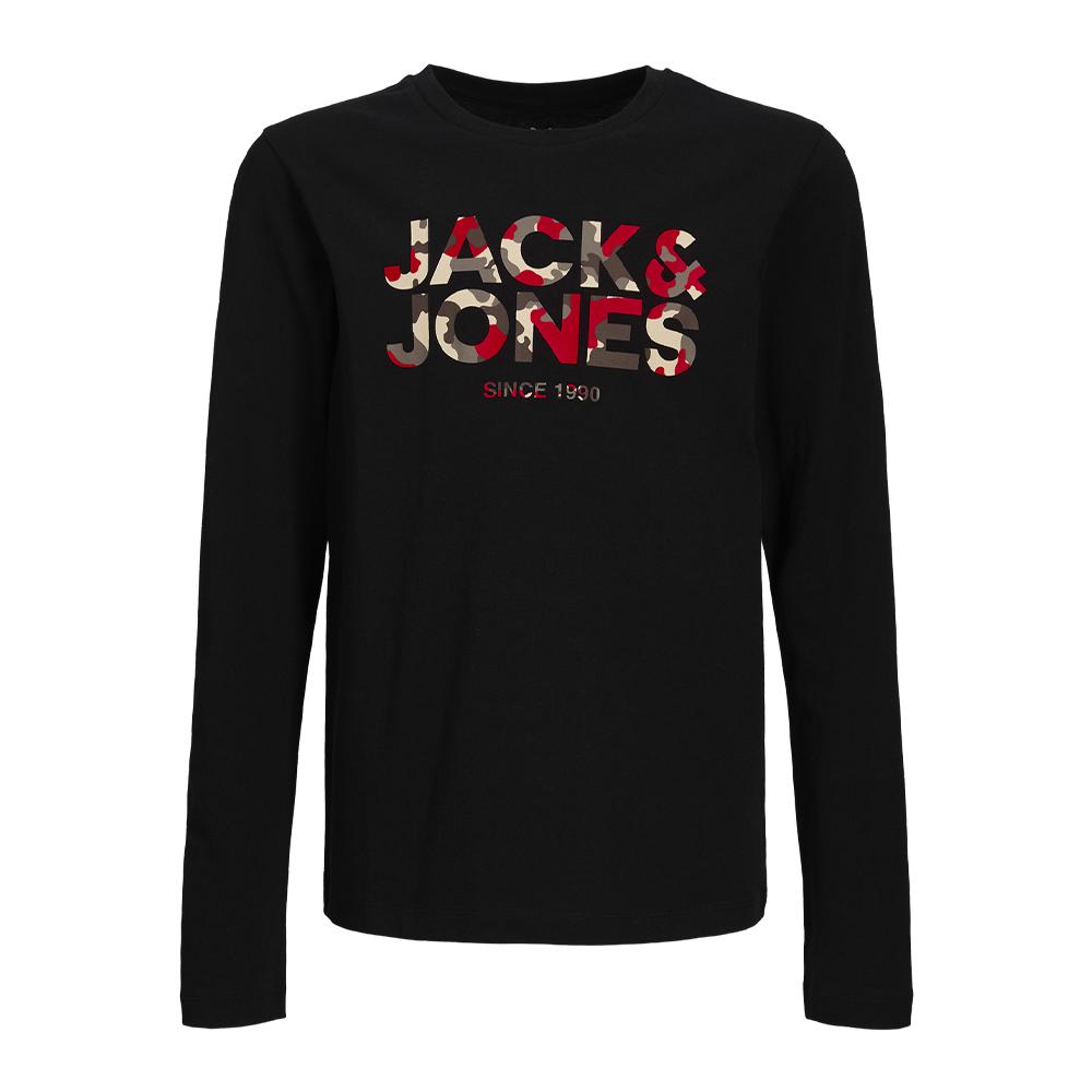 T-shirt Manches Longues Noir Garçon Jack & Jones James pas cher