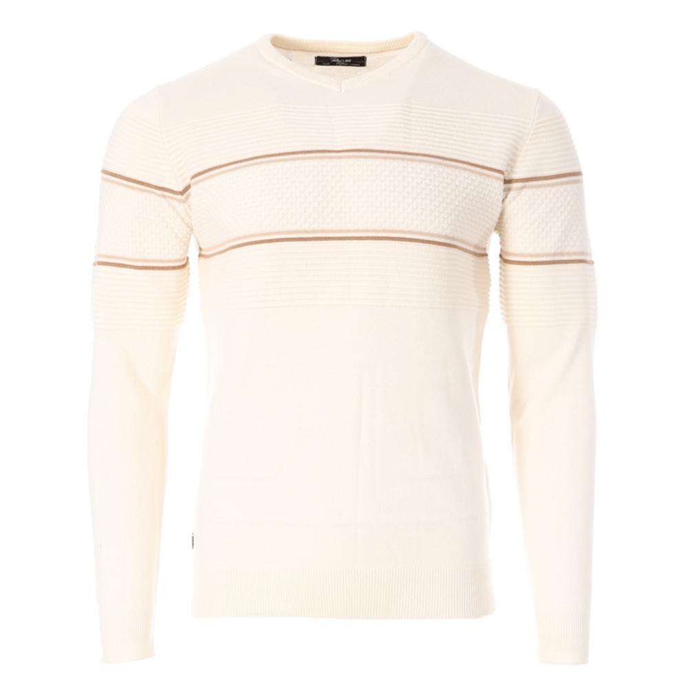 Pull Blanc Homme RMS26 Pull Col V pas cher