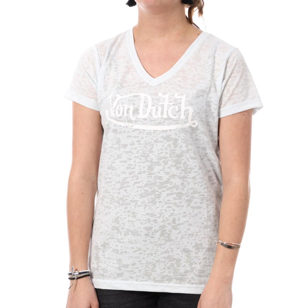 T-shirt Bleu Clair Femme Von Dutch Classic pas cher