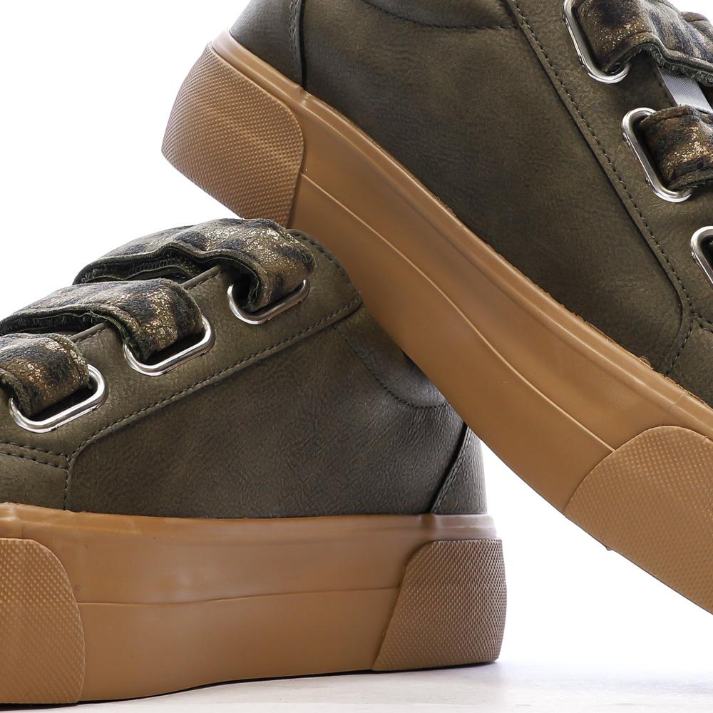 Baskets Kaki Plateforme Femme Kaporal Clovia vue 7