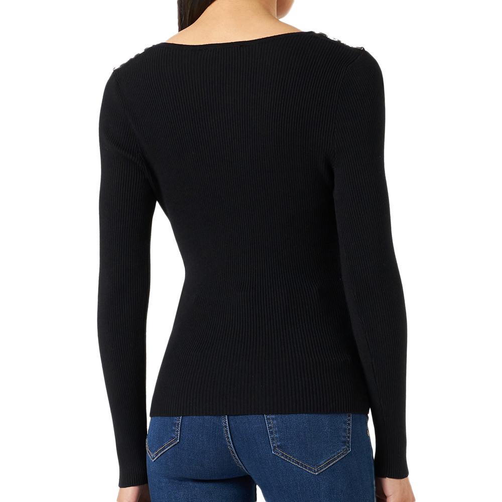 Pull Noir Femme Morgan Mjun vue 2