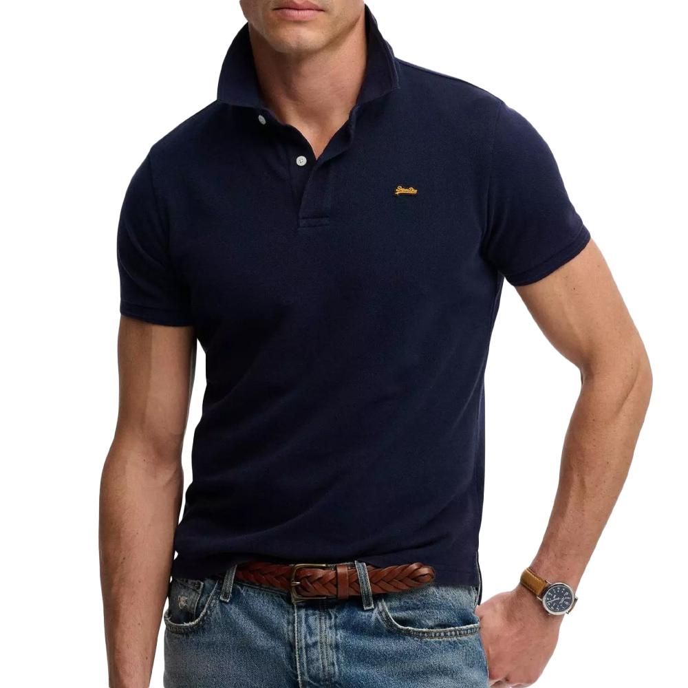 Polo Marine Foncé Homme Superdry Classic Pique pas cher