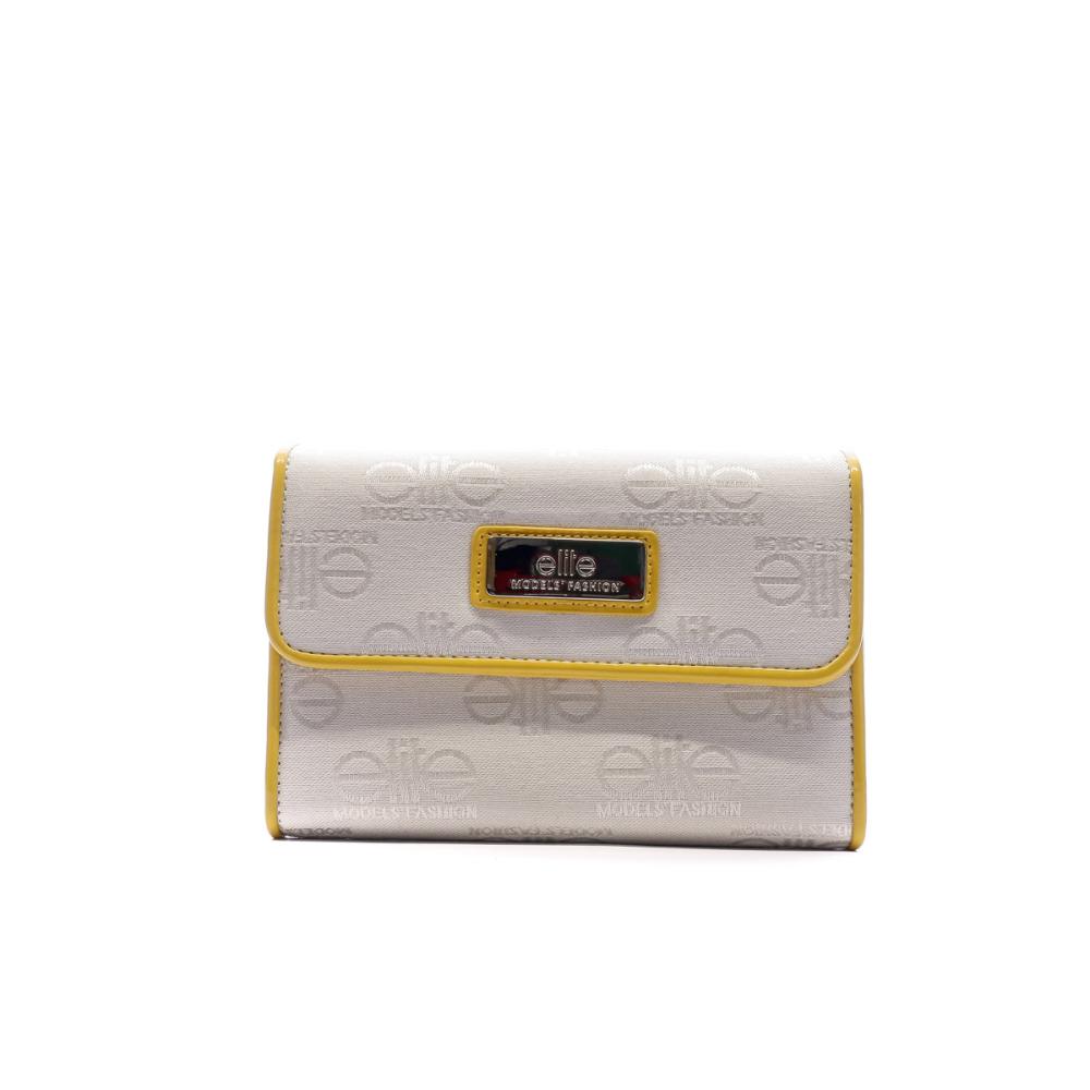 Portefeuille Blanc/Jaune Femme Elite E9874 pas cher