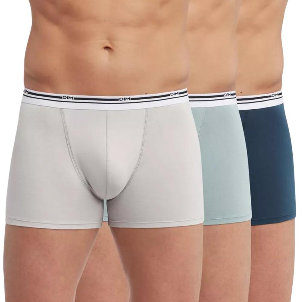 X3 Boxers Beige/Bleu Homme Dim Classic Colors pas cher