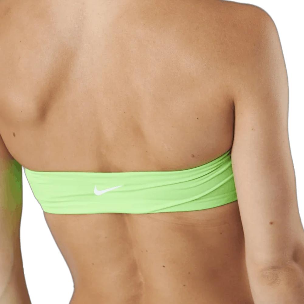 Haut de maillot de bain Vert Fluo Femme Nike Bandeau Bikini Top vue 2