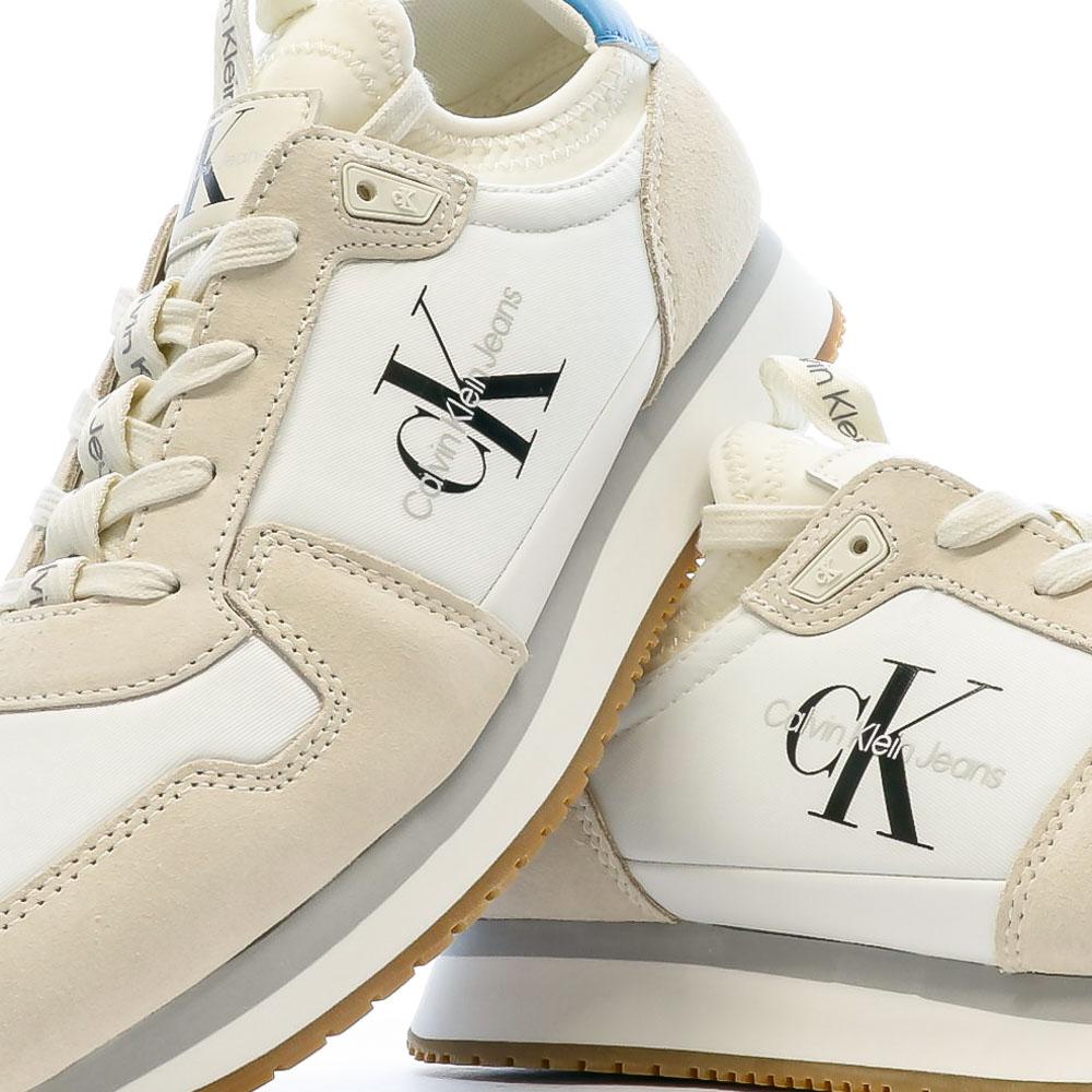 Baskets Blanche/Beige Homme Calvin Klein Jeans Runner Sock vue 7