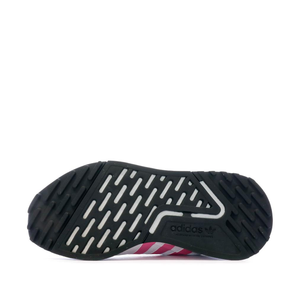 Baskets Blanc/Rose Femme Adidas Multix J vue 5