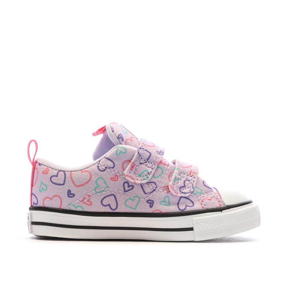 Baskets Rose Fille Converse All Star Hearts vue 2