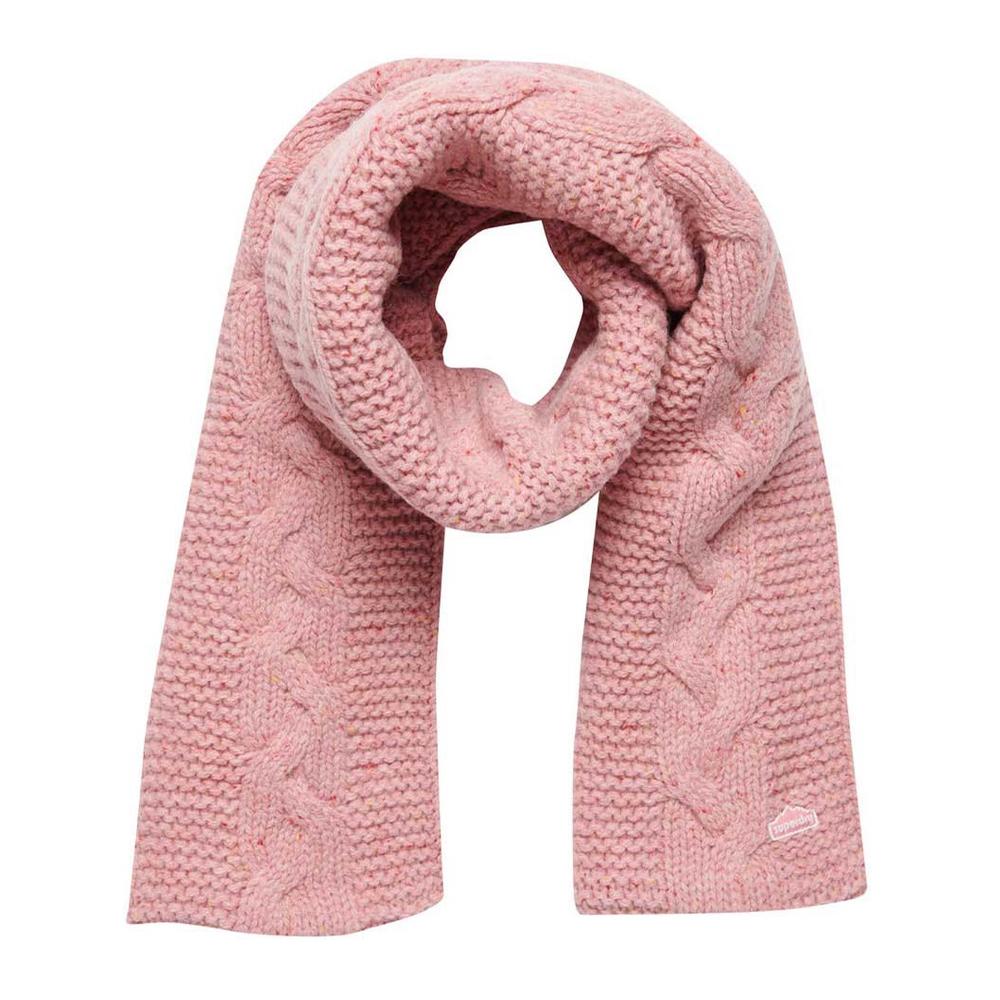 Écharpe en Mailles Torsadées Rose Femme Superdry Cable pas cher