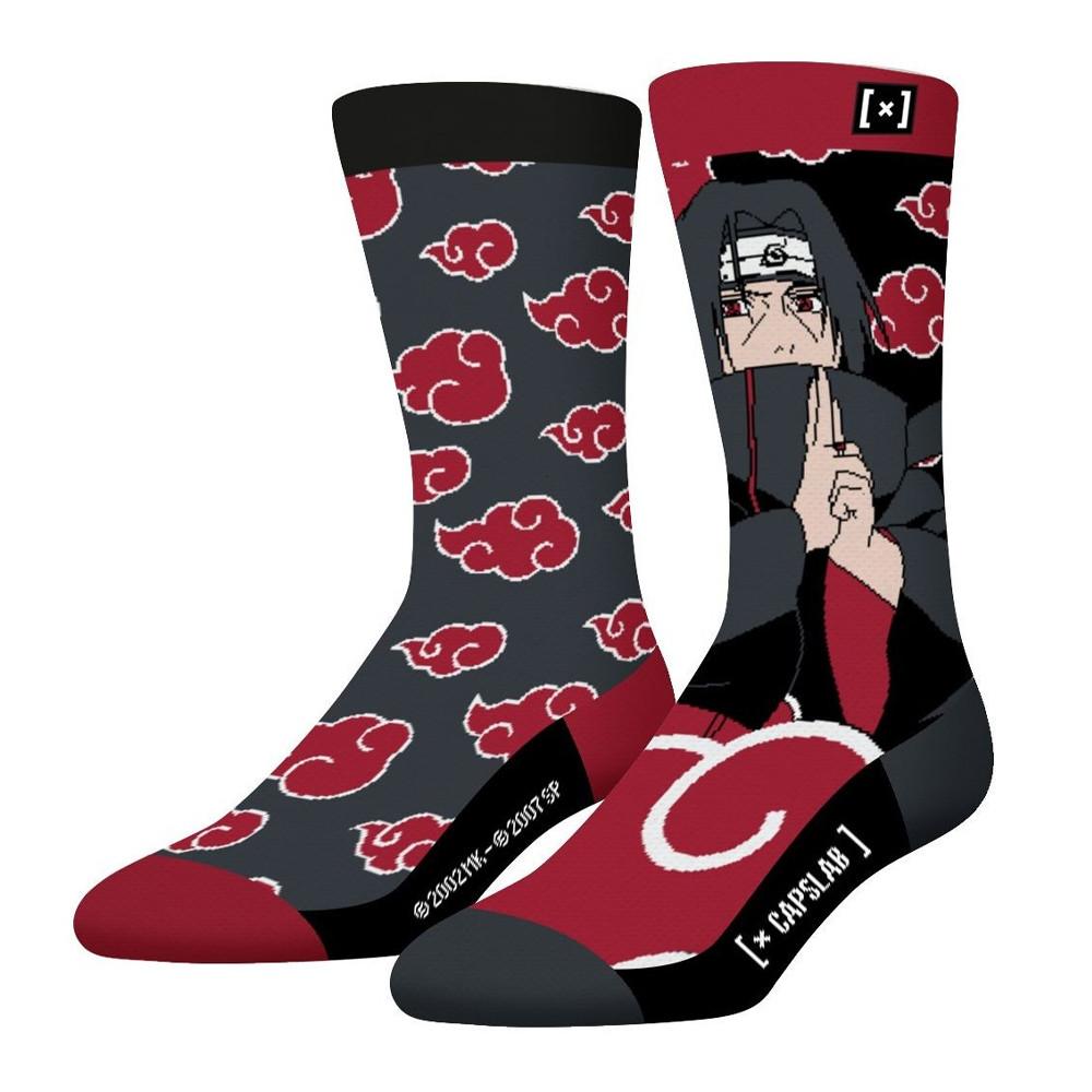 X1 Paires de Chaussettes Noir/Rouge Capslab Naruto Shippuden pas cher