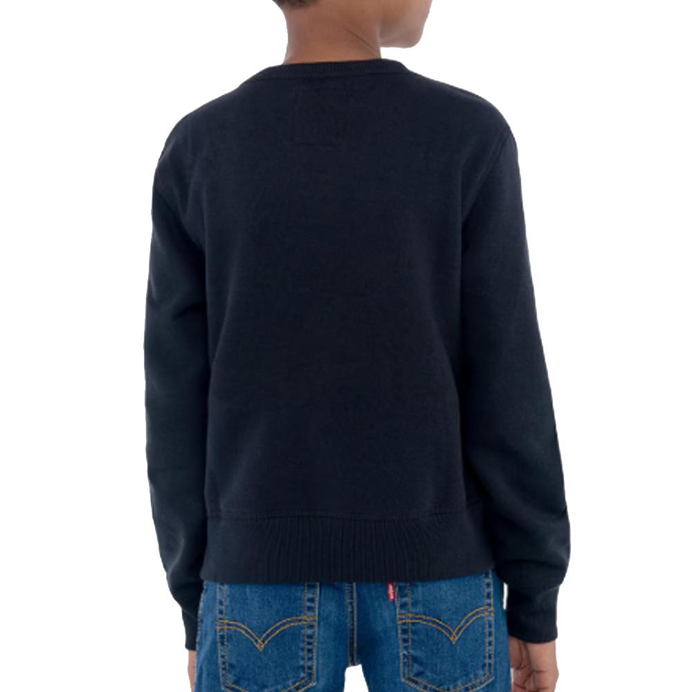 Sudadera negra para niño Levi's, corte recto con mangas batwing ver 2