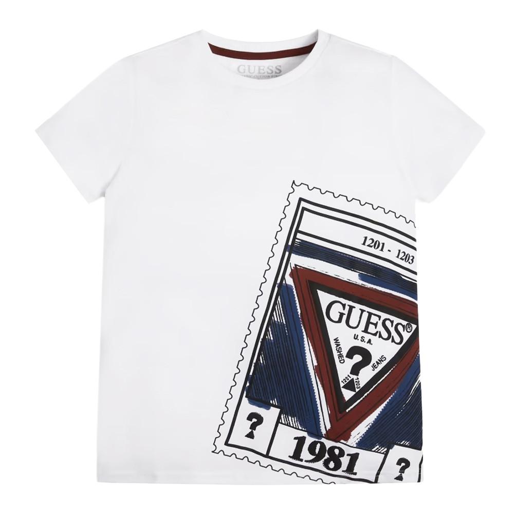 T-shirt Blanc Garçon GuessL3GI01K8 pas cher