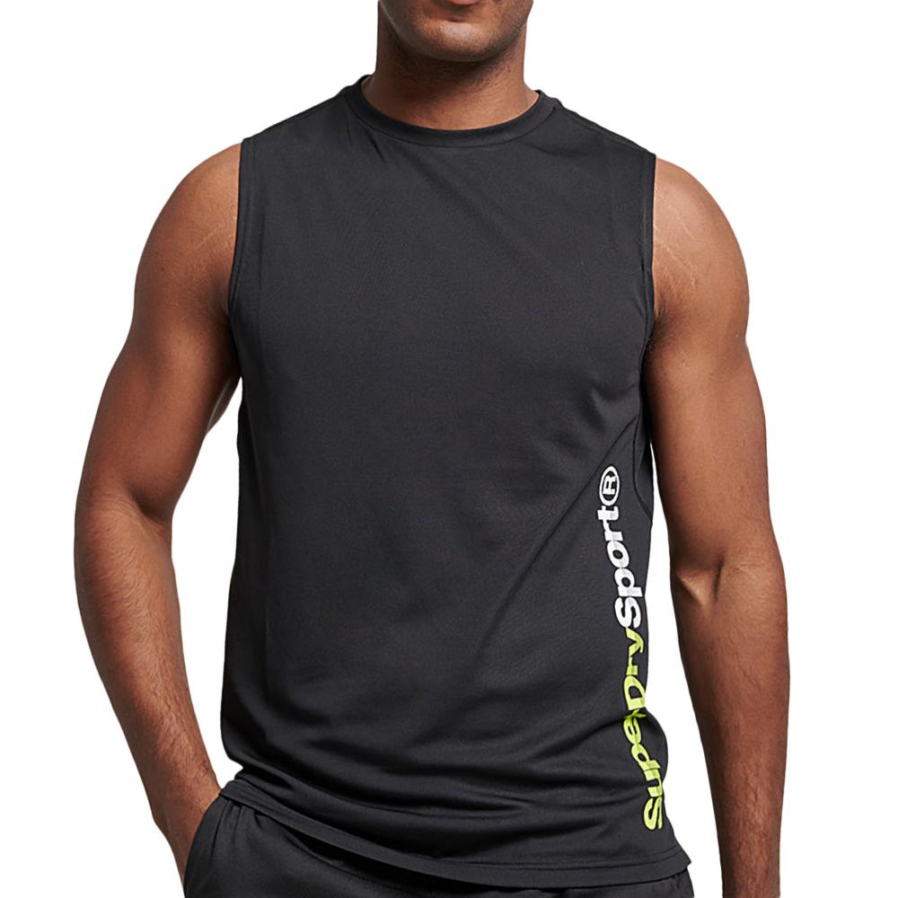 Débardeur Noir Homme Superdry Active Vest pas cher