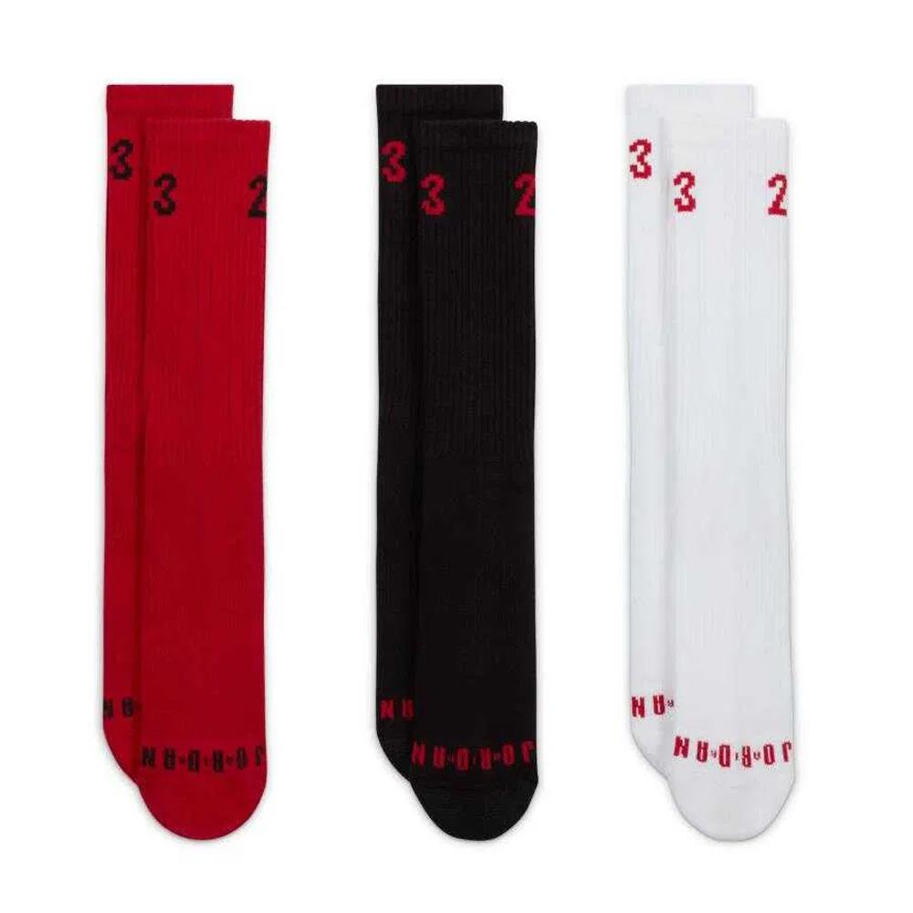 x3 Paires de Chaussettes Rouge/Noir/Blanc Homme Nike DA5718 pas cher