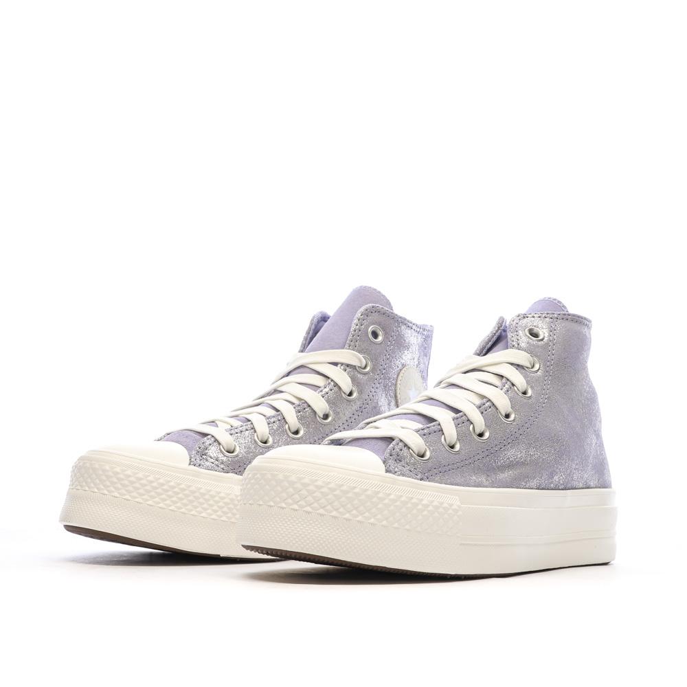 Baskets Mauve Femme Converse All Star Lift Platform Shimmer vue 6