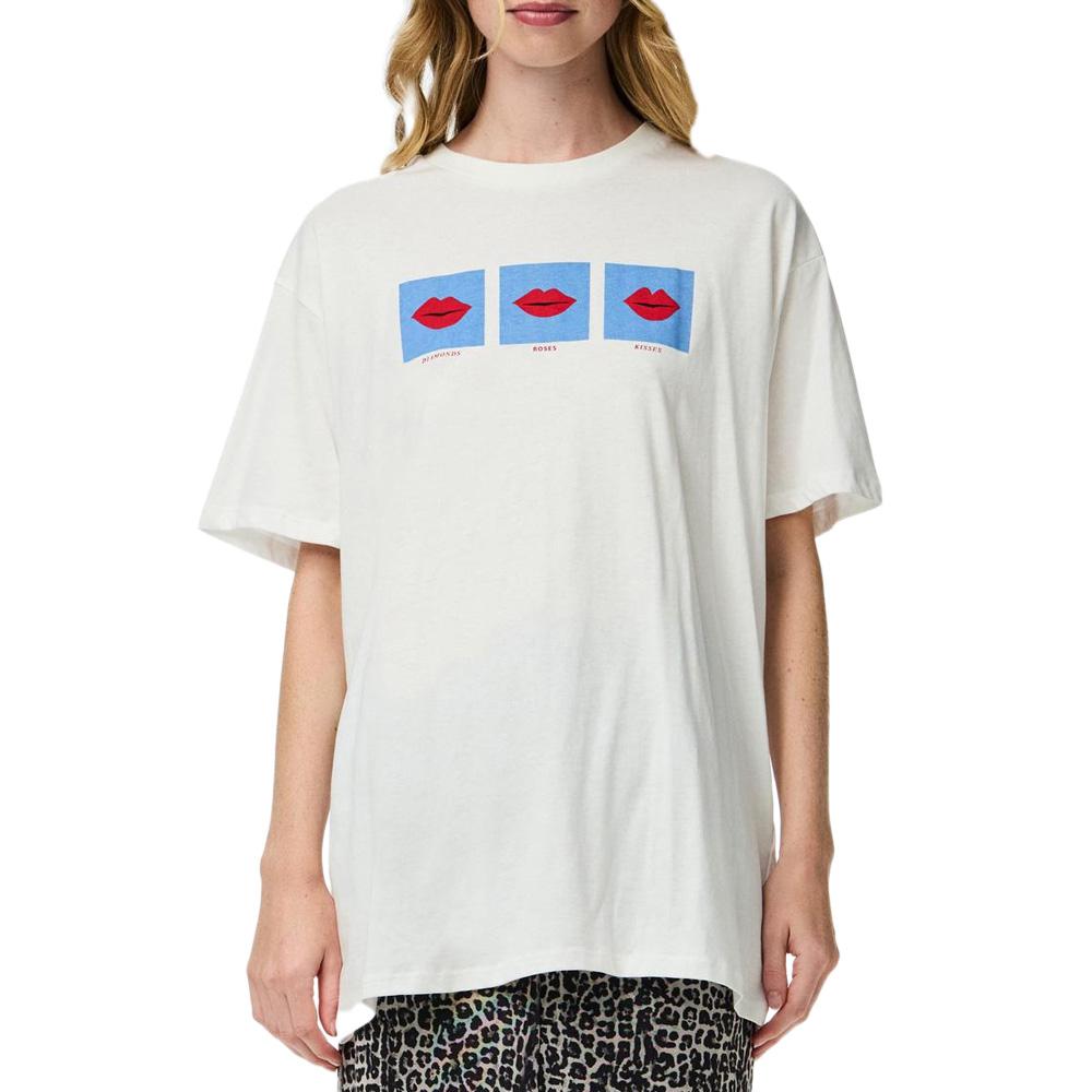 T-Shirt Blanc Femme Pieces Jonlyn pas cher