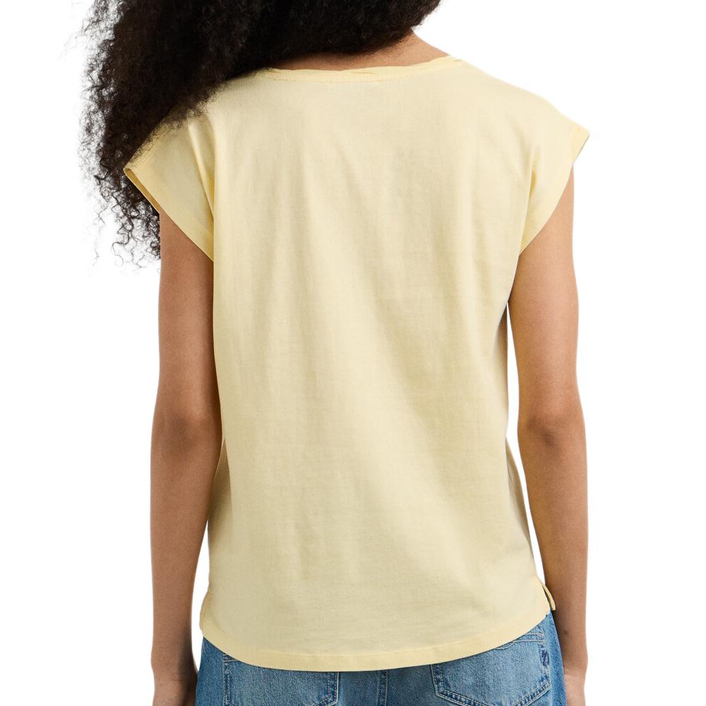 T-Shirt Jaune Femme Pepe jeans Cloe vue 2
