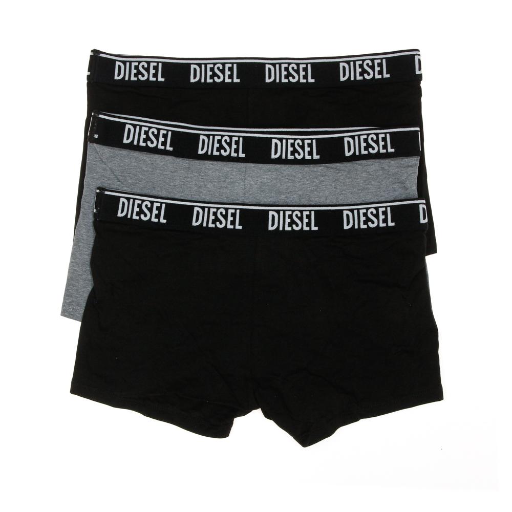 x3 Boxers Noir/Gris Homme Diesel Shawnthreepack vue 2