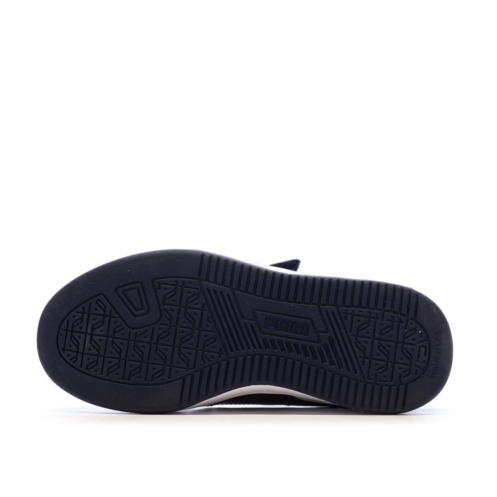 Zapatillas blancas y azul marino para niño de Puma Caven ver 5