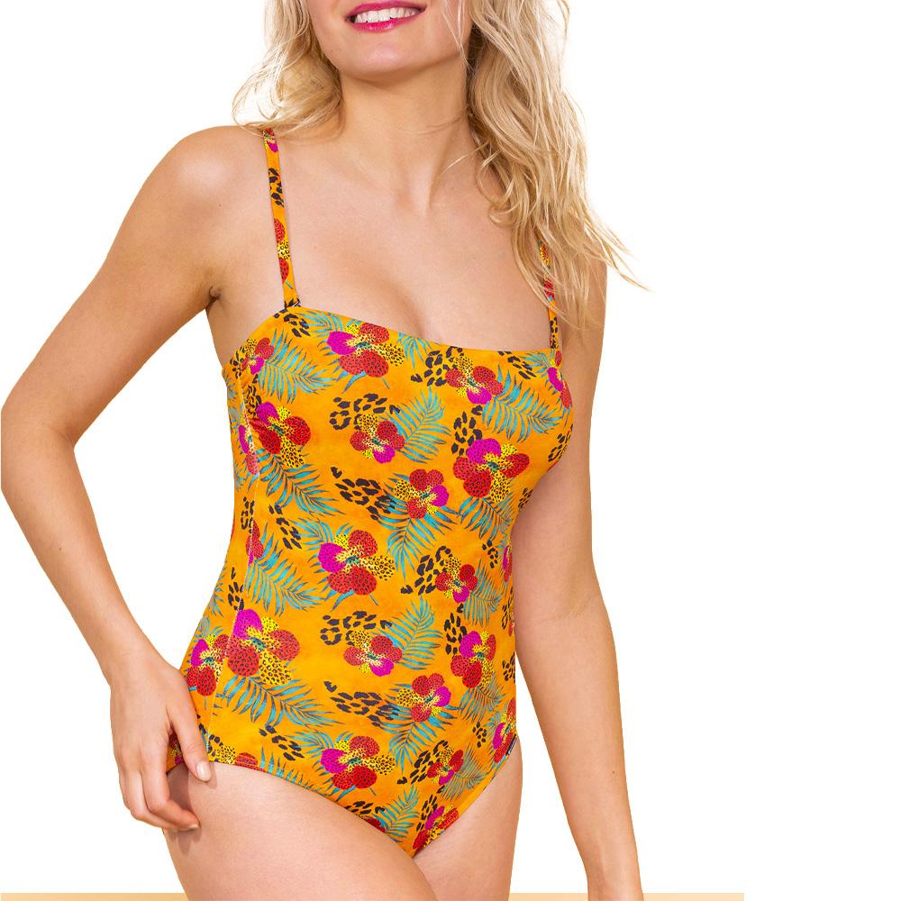 Maillot de Bain Jaune/Vert/Rose Femme Grain de Sable Lisa pas cher