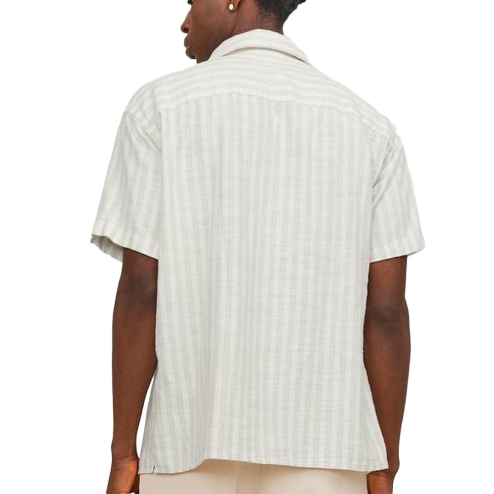 Chemisette Rayures Blanc/Beige Homme Jack & Jones Cabana vue 2