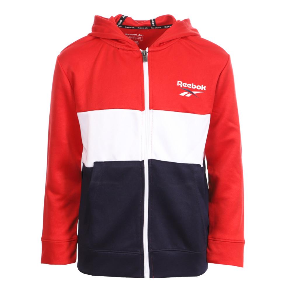 Sweat rouge/blanc/bleu garçon Reebok Heritage Full Zip pas cher