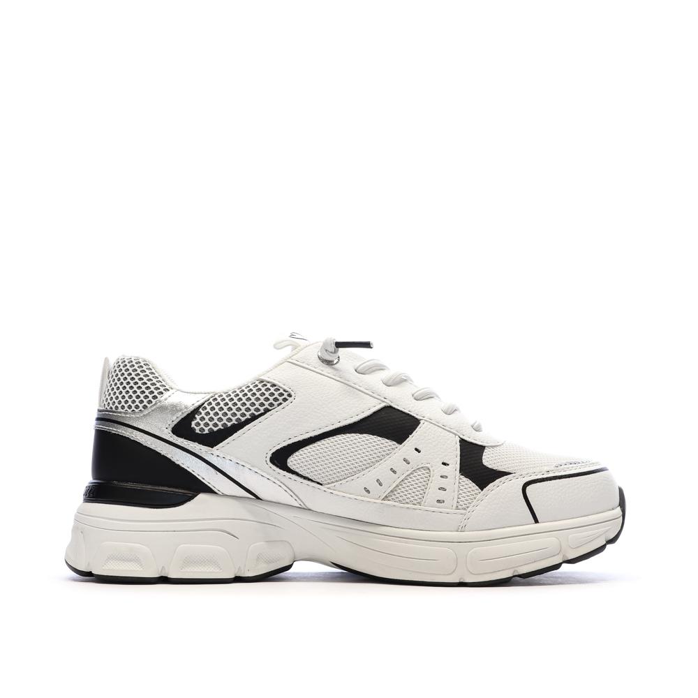 Baskets Blanches/Grises/Noires Femme Marco Tozzi Comb vue 2