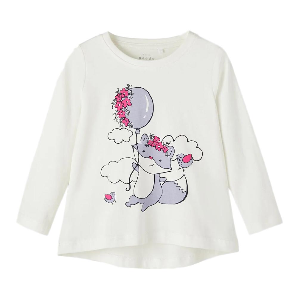 T-shirt Manches Longues Blanc Fille Name it Cosmic pas cher