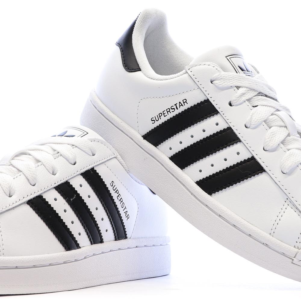 Baskets Blanc/Noir Junior Adidas Superstar II vue 7