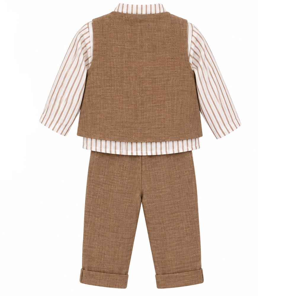 Ensemble Blanc/Marron Garçon P'tit Mome Lucas vue 2