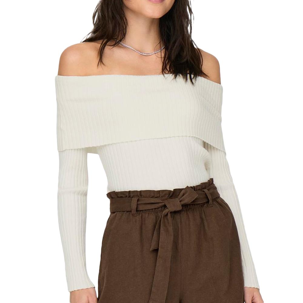 Pull en Maille Blanc Femme JDY Shoulder pas cher