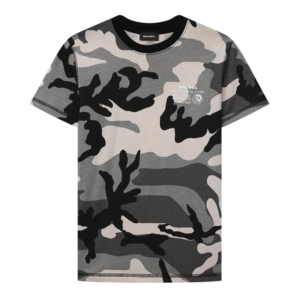 T-shirt Camouflage Gris Diesel Maglietta pas cher