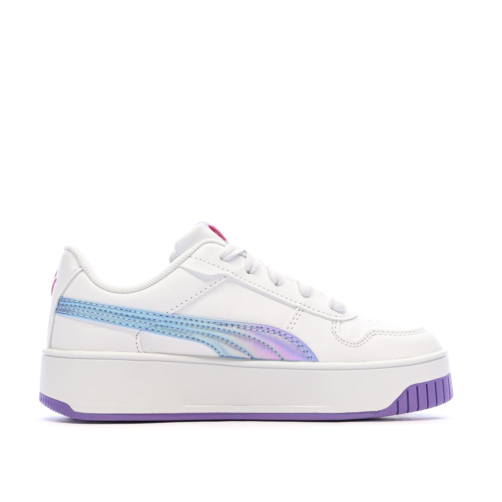 Zapatillas blancas/moradas para niña Puma Carina Street Bouncy ver 2