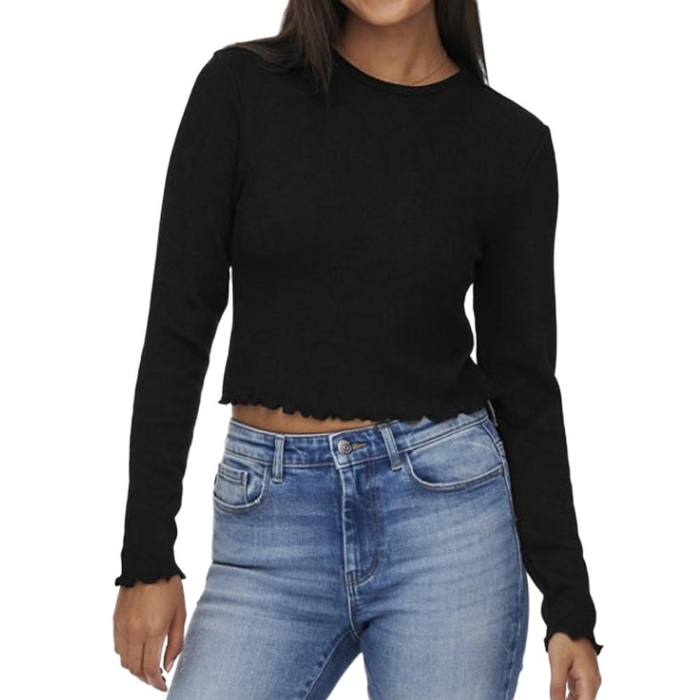 T-Shirt Manches Longues Noir Femme Only Kitty pas cher