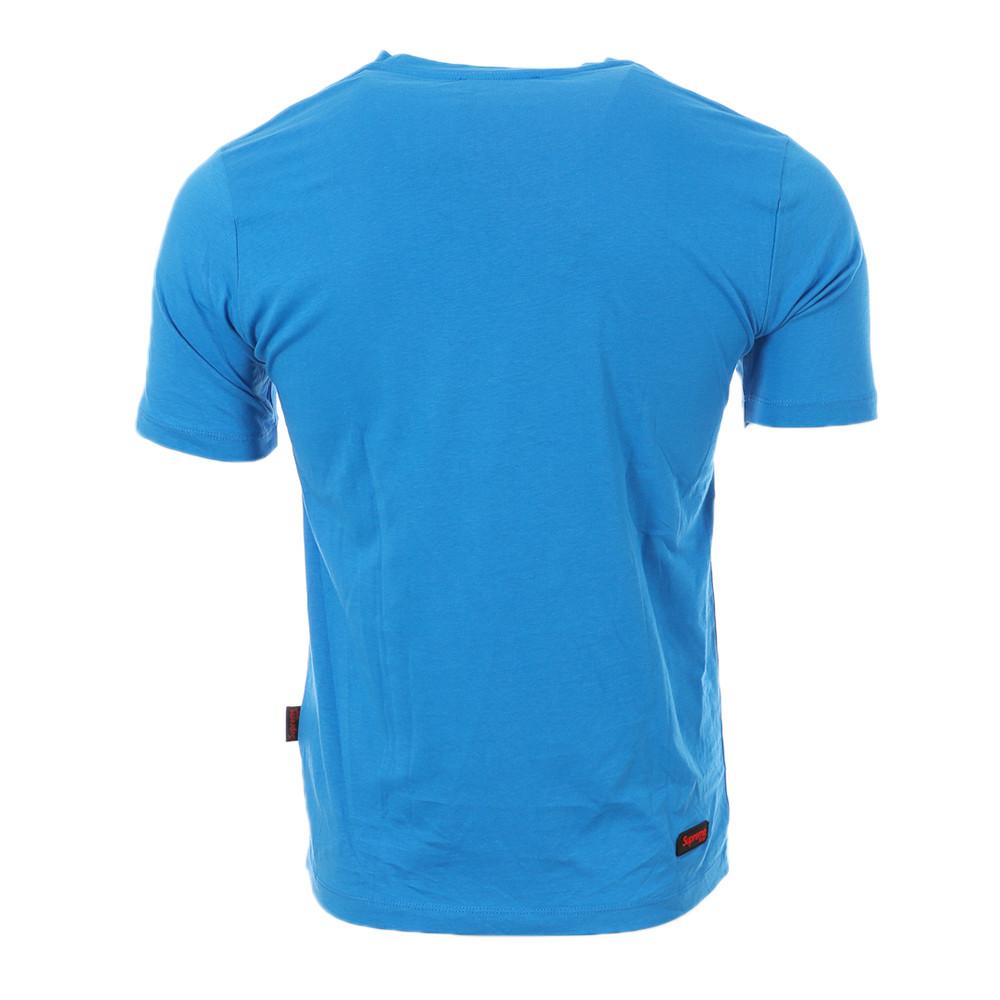 T-shirt Bleu Homme Supreme Grip Italfigo vue 2