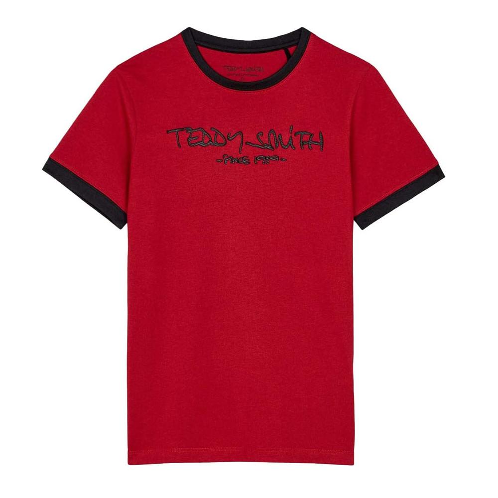 T-shirt Rouge/Marine Garçon Teddy Smith Ticlass3 pas cher