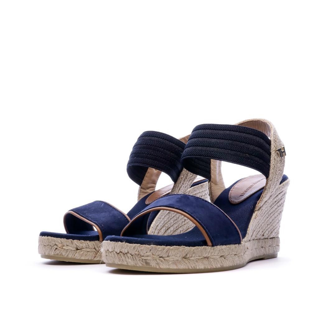 Sandales compensées en daim bleu femmes Tommy Hilfiger vue 6