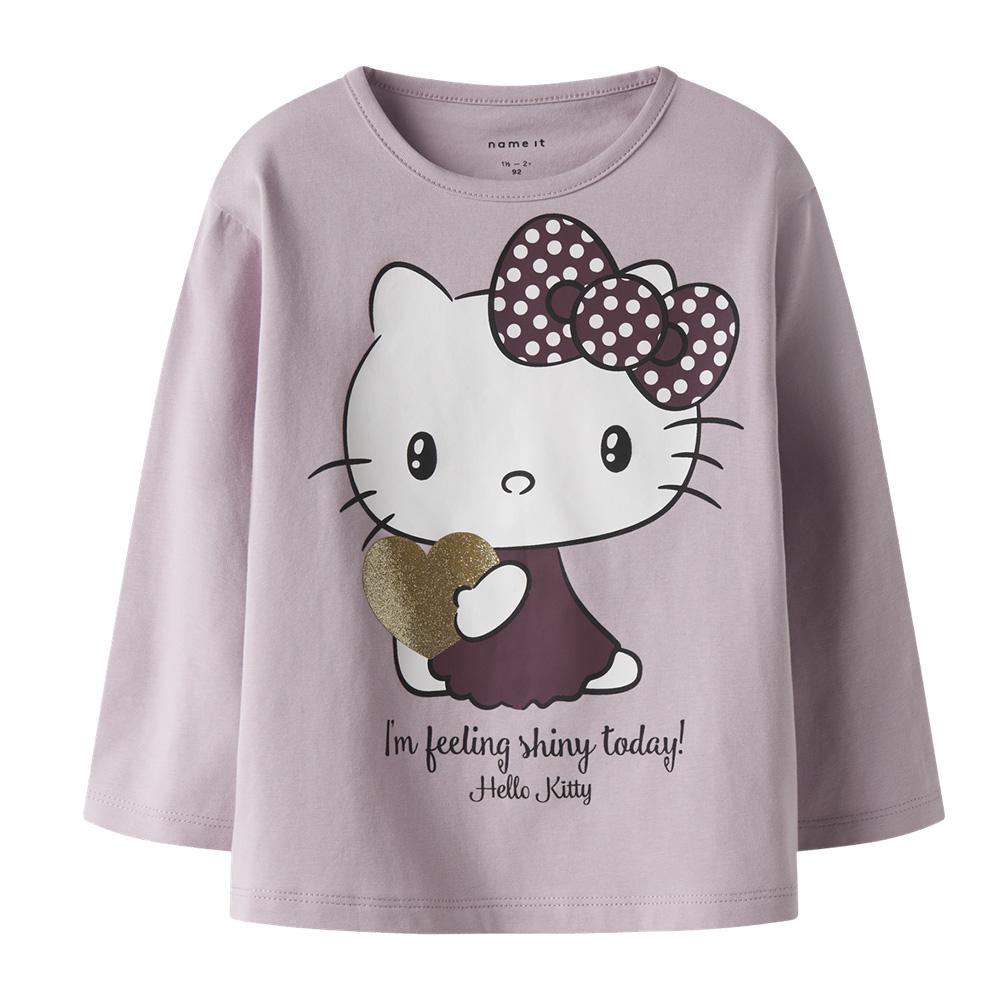 T-Shirt Manches Longues Mauve Fille Name it Fobba pas cher