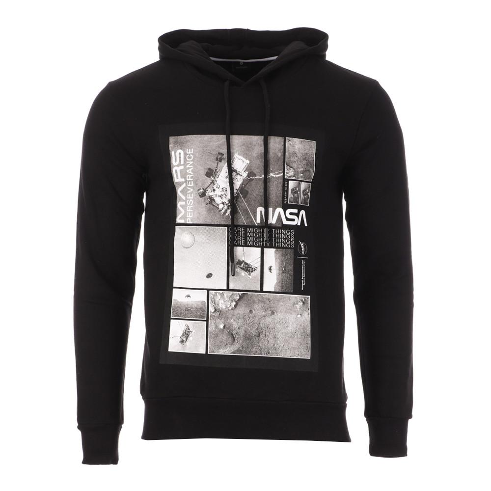 Sweat à capuche Noir Homme Nasa MARS05H pas cher