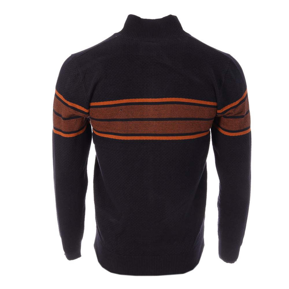 Pull Zippé Marine/Orange Homme RMS26 60936 vue 2