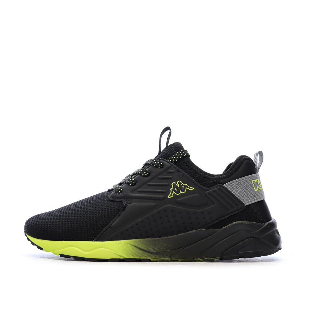 Baskets Noires/Jaunes Fille Kappa San Puerto Laces pas cher
