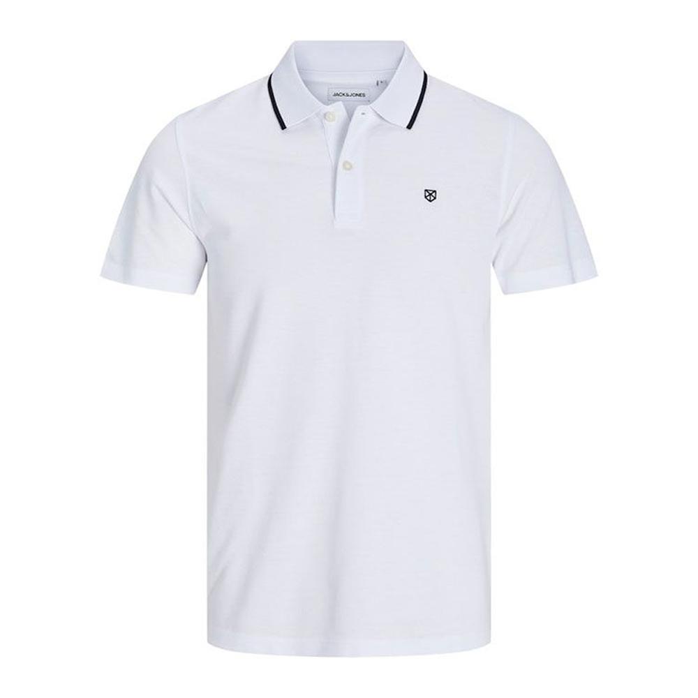Polo blanc homme Jack&Jones JWHPauplos Play pas cher