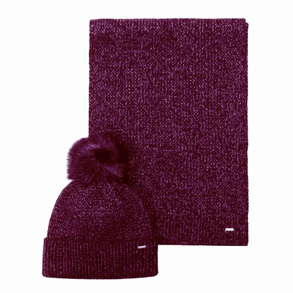 Coffret Bonnet + Echarpe Prune Femme Kaporal MELLY pas cher
