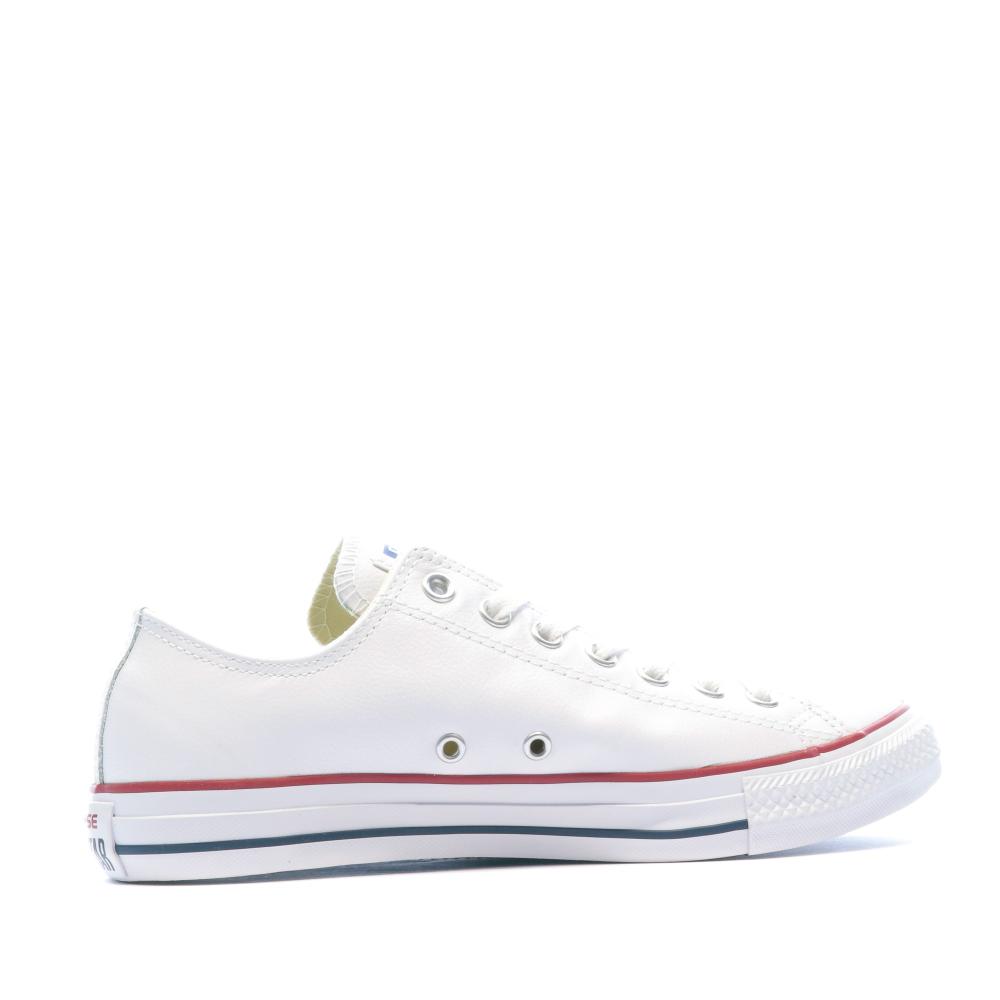 All Star Baskets cuir blanc homme/femme Converse vue 2