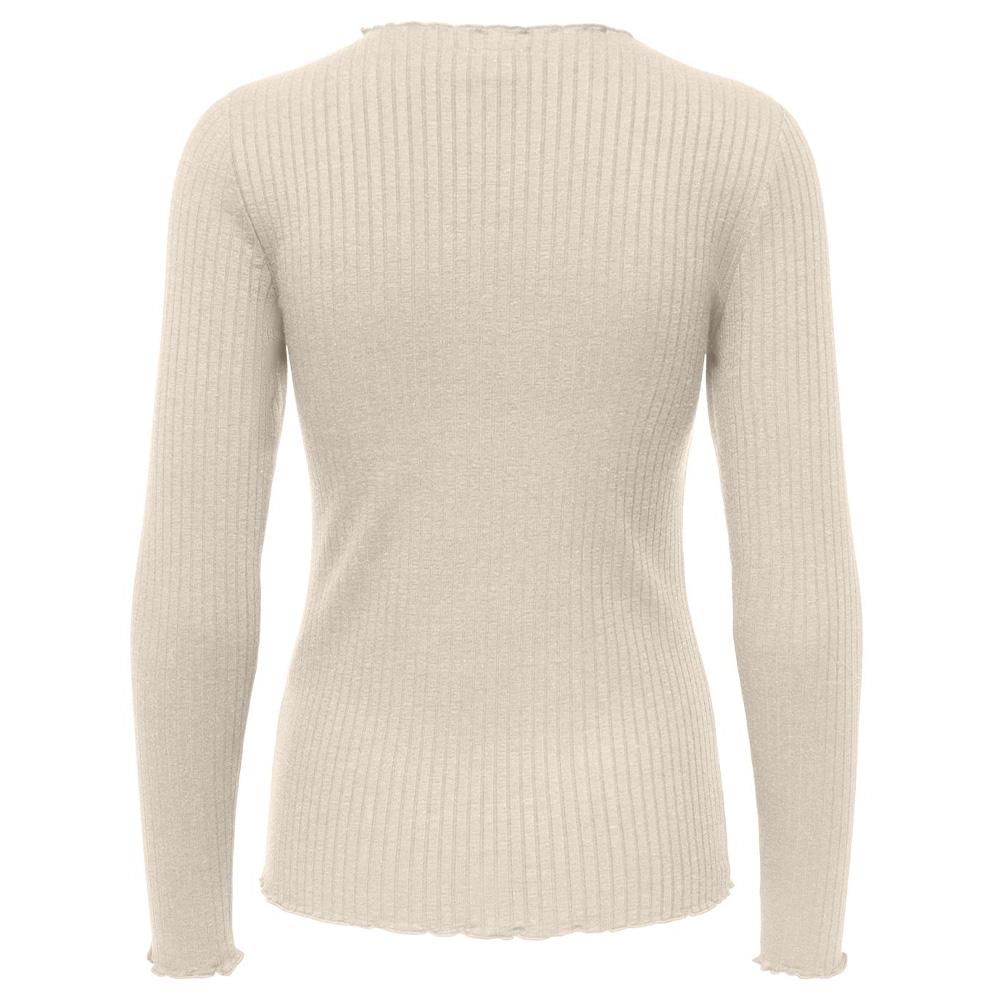 T-Shirt Manches Longues Beige Femme JDY Fransiska vue 2
